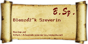 Bleszák Szeverin névjegykártya